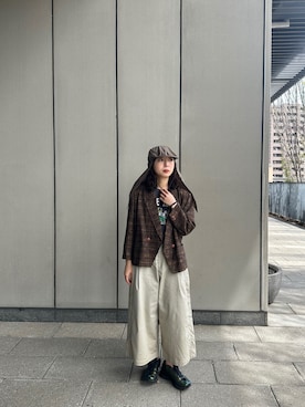 「OVERRIDE（オーバーライド）のアイテム」を使った、mogiさん（レディース・159cm）の春コーディネート