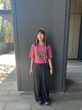 「アイテム（帽子）」を使った、mogiさん（レディース・159cm）の夏コーディネート