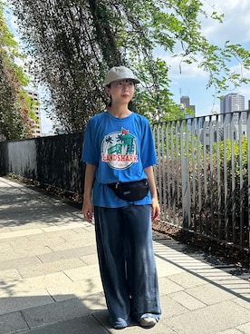 「アイテム（ボディバッグ/ウエストポーチ）」を使った、mogiさん（レディース・159cm）の秋コーディネート