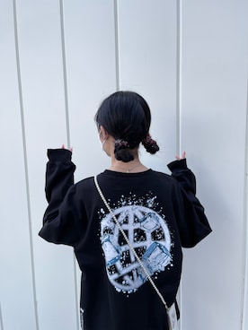 「LMCのアイテム（スウェット）」を使った、riさん（レディース・158cm）の秋コーディネート