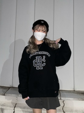 「韓国コーデ」｜「アイテム（ハンチング/ベレー帽）」を使った、riさん（レディース・158cm）の秋コーディネート