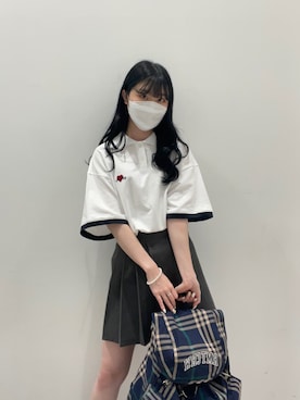 「アイテム（ポロシャツ）」を使った、riさん（レディース・158cm）の夏コーディネート