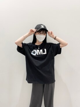 「LMCのアイテム（キャップ）」を使った、riさん（レディース・158cm）の秋コーディネート