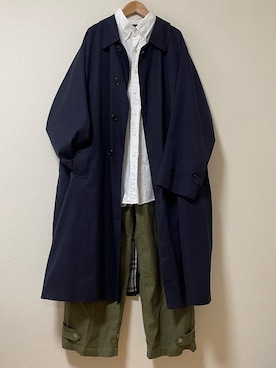 「m47」｜「アイテム（ステンカラーコート）」を使った、Coingさん（メンズ・167cm）の秋コーディネート