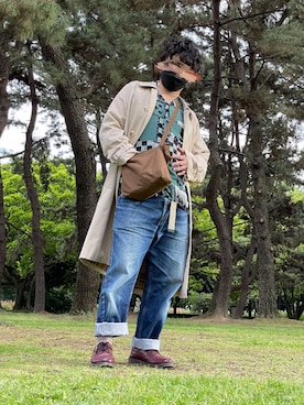 「FUDGEBOYのトラッドスタイル」｜「アイテム（ステンカラーコート）」を使った、Coingさん（メンズ・167cm）の春コーディネート