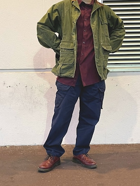 「ハンティングジャケット」｜「アイテム（その他アウター）」を使った、Coingさん（メンズ・167cm）の冬コーディネート