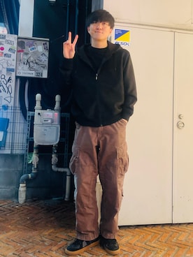 「AVIREX新宿」｜庄子　恵さん（メンズ・179cm）の冬コーディネート