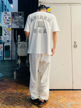 「AVIREX新宿」｜庄子　恵さん（メンズ・179cm）の夏コーディネート