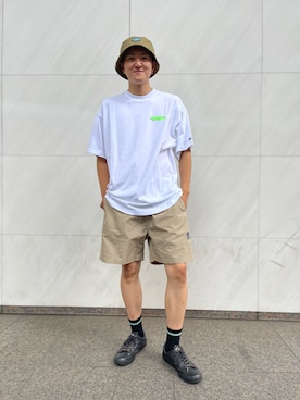 「AVIREX（アヴィレックス）のLINE CREW SOCKS/ ラインクルーソックス（ソックス/靴下）」を使った、庄子　恵さん（メンズ・179cm）の夏コーディネート