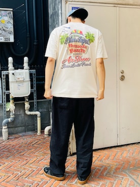 「AVIREX新宿」｜庄子　恵さん（メンズ・179cm）の夏コーディネート