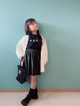 「H&M（エイチ・アンド・エム）のアイテム（スカート）」を使った、Hanさん（キッズ・110cm）の冬コーディネート