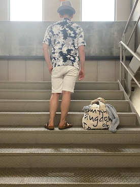 「海」｜「アイテム（その他トップス）」を使った、ふわポメさん（メンズ・170cm）の夏コーディネート