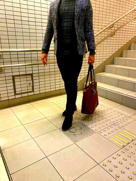 「LINTON（リントン）のアイテム」を使った、ふわポメさん（メンズ・170cm）の秋コーディネート