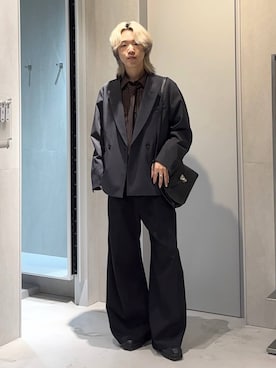 「アイテム（スラックス）」を使った、けいしさん（メンズ・168cm・20代）の秋コーディネート