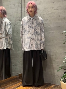 「柄シャツ」｜けいしさん（メンズ・170cm）の秋コーディネート