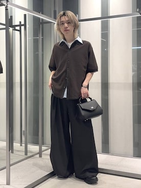 「HARE（ハレ）のビルディングソールダービーシューズ(HARE)（ドレスシューズ、ブラック系）」を使った、けいしさんの春コーディネート