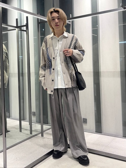 セール】【SET UP対応】ウールライクディープタックワイドパンツ(HARE