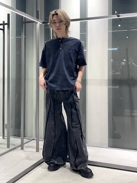 「HARE（ハレ）の【MADE IN JAPAN】ステンレスチェーンネックレス(HARE)（ネックレス、シルバー系）」を使った、けいしさんの春コーディネート