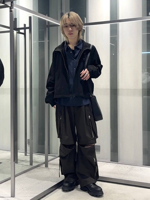 HARE ジッパー付きカーゴパンツ ブラック M SET UP対応 接触冷感】2WAY-ZIPカーゴパンツ(HARE)（カーゴパンツ