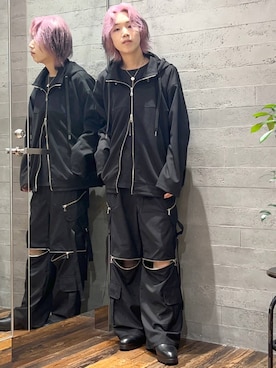 「HARE（ハレ）の2WAY-ZIPカーゴパンツ(HARE)（カーゴパンツ）」を使った、けいしさん（メンズ・170cm）の秋コーディネート