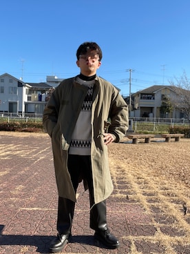 「WYM」｜「アイテム（モッズコート）」を使った、りょうちんさん（メンズ・168cm）の冬コーディネート