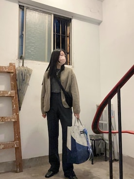 「FREITAG（フライターグ）のアイテム（トートバッグ）」を使った、蔓さん（レディース・165cm）の冬コーディネート