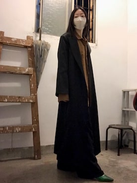 「夏」｜「アイテム（ノーカラーコート）」を使った、蔓さん（レディース・165cm）の春コーディネート