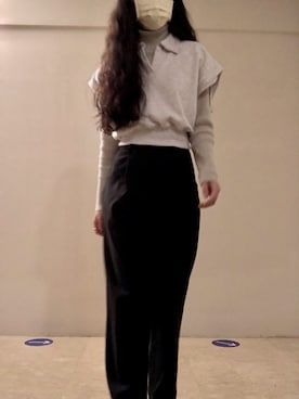 「通勤穿搭」｜「アイテム（その他トップス）」を使った、蔓さん（レディース・165cm）の冬コーディネート