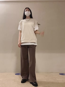 「MUJI」｜「アイテム（アクセサリー）」を使った、蔓さん（レディース・165cm）の冬コーディネート