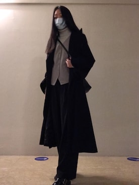 「通勤穿搭」｜「アイテム（ジャケット/アウター）」を使った、蔓さん（レディース・165cm）の冬コーディネート