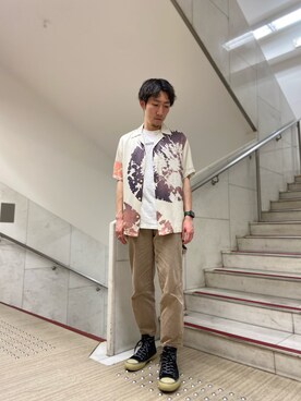 「ペインターパンツ」｜「アイテム（その他シューズ）」を使った、Macleanさん（メンズ・173cm）の夏コーディネート