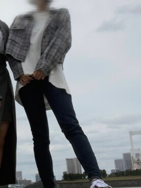 「earth（アース）のアイテム（ジャケット/アウター）」を使った、Rさん（レディース・161cm）の秋コーディネート