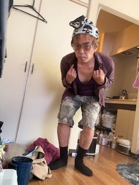「アイテム（マフラー）」を使った、trainマンさん（メンズ・174cm）の秋コーディネート
