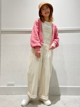 「ニットカーディガン」｜「アイテム（スリッポン）」を使った、のなひさん（レディース・154cm）の冬コーディネート