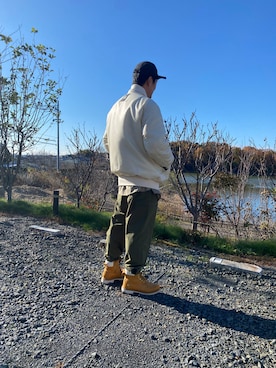 「Y-3（ワイスリー）のアイテム（MA-1）」を使った、en  and outdoor unitさん（メンズ・182cm）の冬コーディネート