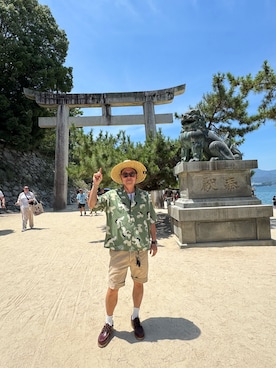 「アイテム（モカシン/デッキシューズ）」を使った、en  and outdoor unitさん（メンズ・182cm）の秋コーディネート