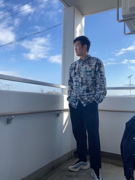 「PALACE（パレス）のアイテム（トップス）」を使った、en  and outdoor unitさん（メンズ・182cm）の冬コーディネート