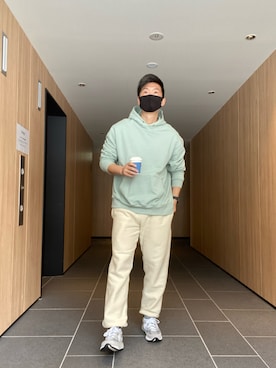 「WTAPS（ダブルタップス）のアイテム（スウェットパンツ）」を使った、en  and outdoor unitさん（メンズ・182cm）の冬コーディネート