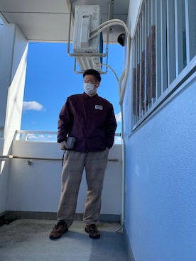 「PORKCHOP（ポークチョップ）のアイテム」を使った、en  and outdoor unitさん（メンズ・182cm）の冬コーディネート