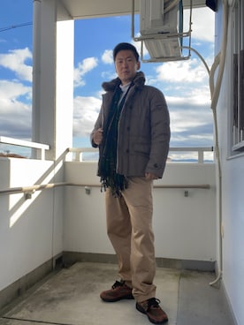 「MOORER（ムーレー）のアイテム」を使った、en  and outdoor unitさん（メンズ・182cm）の冬コーディネート