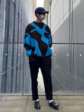 「STUDIOUS（ステュディオス）のアイテム（スリッポン）」を使った、森ッティーさん（メンズ・180cm）の春コーディネート