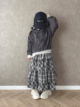 「URBAN CHERRY（アーバンチェリー）のアイテム」を使った、Ninaさん（キッズ・110cm）の春コーディネート