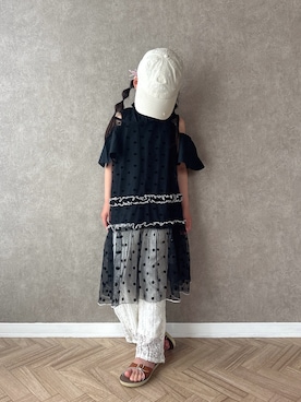 「こども ビームス（コドモビームス）のアイテム（シューズ）」を使った、Ninaさん（キッズ・110cm）の春コーディネート