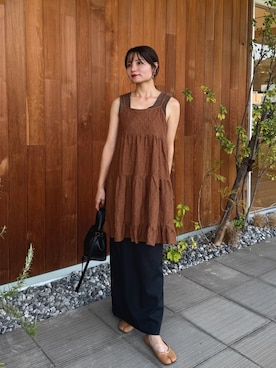 「アイテム（バレエシューズ）」を使った、risaさん（レディース・161cm）の夏コーディネート