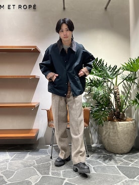 「FEMME」｜「アイテム（ブルゾン）」を使った、Ryu Miyazakiさん（メンズ・167cm）の秋コーディネート