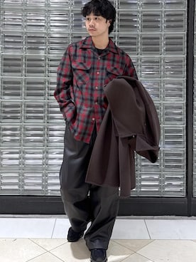 「アイテム（ステンカラーコート）」を使った、Ryu Miyazakiさん（メンズ・167cm・20代）の秋コーディネート