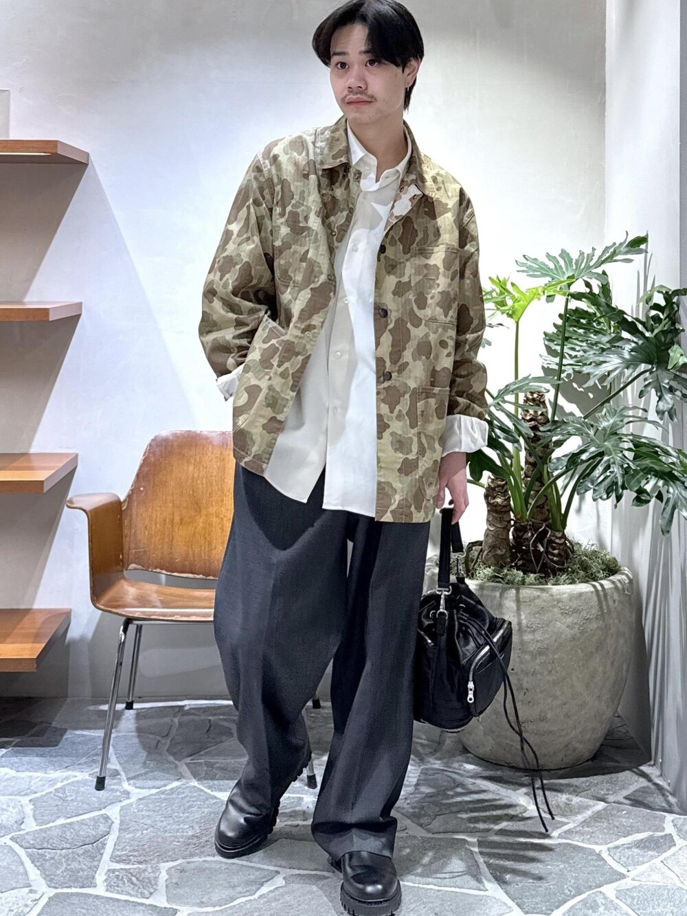 キャピタル★タイガーカモ×レオパードリバーシブル カバーオールワークジャケット ADAM ET ROPE'（アダムエロペ） カバーオール ハンターカモ