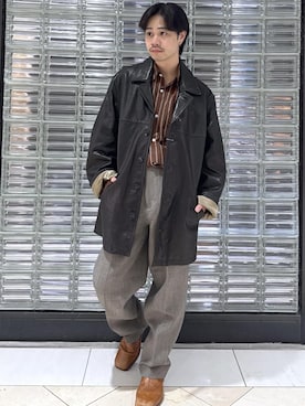 「アイテム（カバーオール）」を使った、Ryu Miyazakiさん（メンズ・167cm）の秋コーディネート