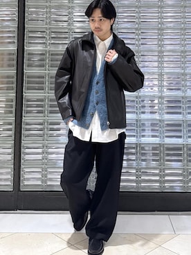 「ADAM ET ROPE'（アダムエロペ）のアイテム（シャツ/ブラウス）」を使った、Ryu Miyazakiさん（メンズ・167cm）の秋コーディネート