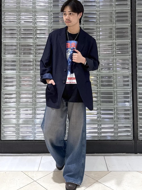 WILD LIFE TAILOR】WOOL LINEN HERRINGBONE BLAZER（テーラード